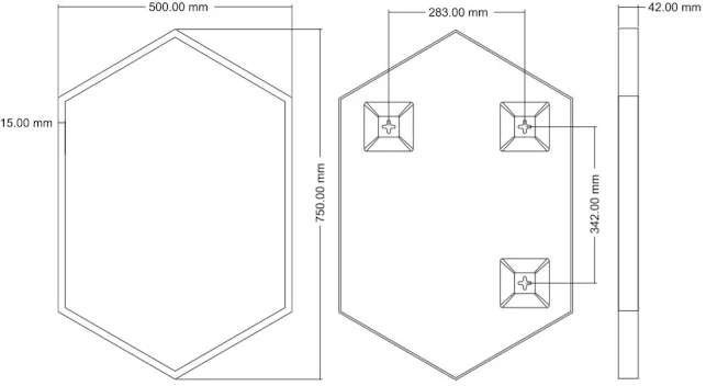 Vale Designs Hexagonal Black Framed Bathroom Mirror 750 X 500mm 5 Vale Designs Hexagonal Black Framed Bathroom Mirror 750 X 500mm - Image 3