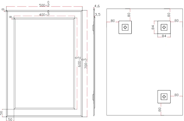 Essentials Specto Rectangular Frameless Bathroom Mirror 700 X 500mm 7 Essentials Specto Rectangular Frameless Bathroom Mirror 700 X 500mm - Image 5