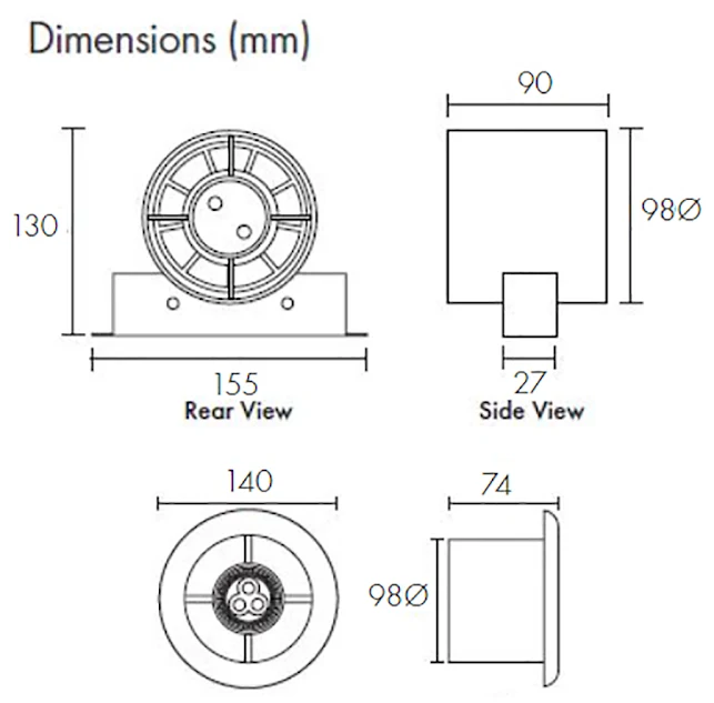 Vent-Axia Lo-Carbon Vent-A-Light Bathroom Extractor Fan & LED Light Kit - Timer 441424A 4 Vent-Axia Lo-Carbon Vent-A-Light Bathroom Extractor Fan & LED Light Kit - Timer 441424A - Image 2