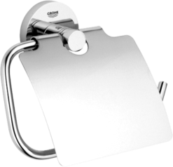 Grohe Essentials Chrome Wall Hung Toilet Roll Holder And Cover