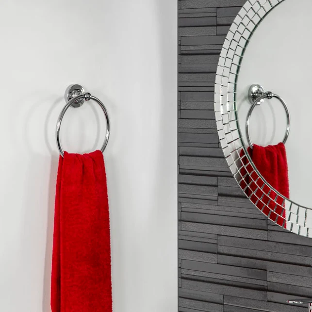 Croydex Worcester Flexi-Fix Chrome Towel Ring - QM461541 4 Croydex Worcester Flexi-Fix Chrome Towel Ring - QM461541 - Image 2