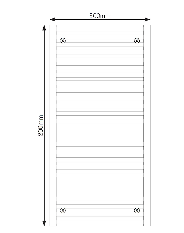 AKW Low Surface Temperature Flat Electric Heated Towel Rail White - 800 X 500mm 4 AKW Low Surface Temperature Flat Electric Heated Towel Rail White - 800 X 500mm - Image 2