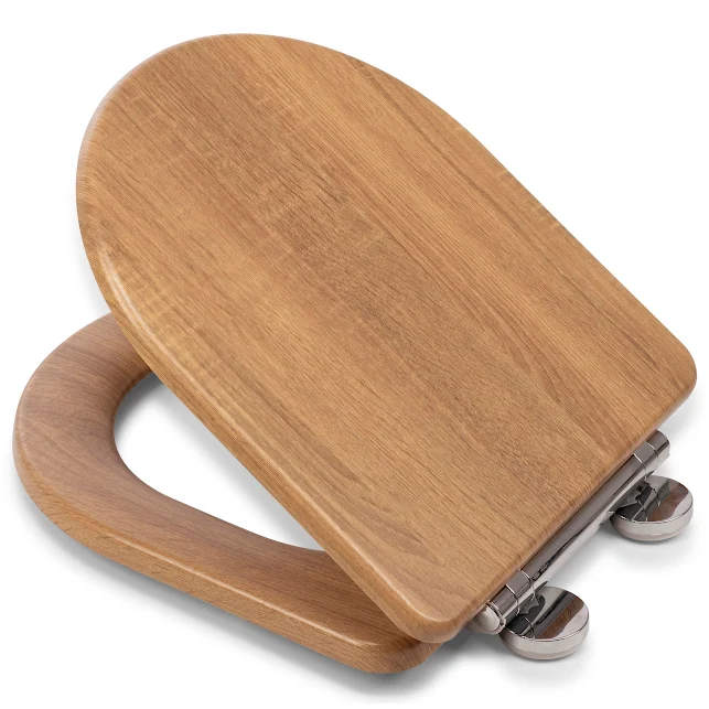 Croydex Levico Flexi-Fix Soft Close D-Shape Wooden Toilet Seat Oak - WL610286H 3 Croydex Levico Flexi-Fix Soft Close D-Shape Wooden Toilet Seat Oak - WL610286H