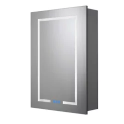 Croydex Clarence Hang ‘n’ Lock Single Door LED Illuminated Mirror Cabinet 700 X 500mm
