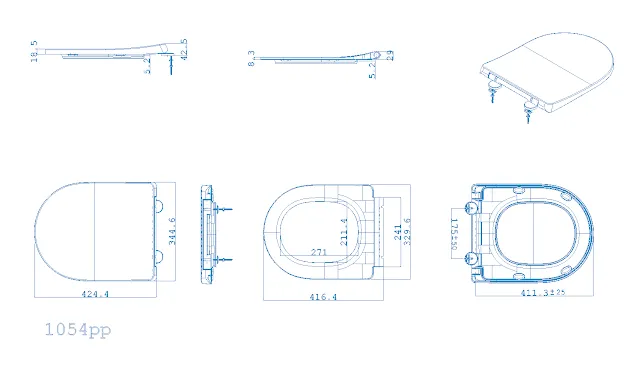 Affine Bordeaux Soft Close D Shape Toilet Seat - Top Fix White 6 Affine Bordeaux Soft Close D Shape Toilet Seat - Top Fix White - Image 4