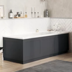 Park Lane Worcester Charcoal Grey MDF Traditional Bath Side Panel - 1700mm