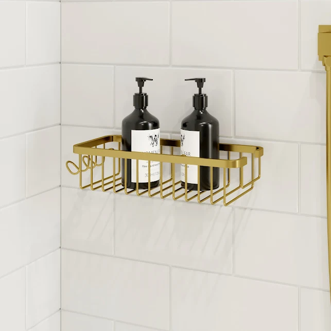 Architeckt Gold Shower Basket Caddy 3 Architeckt Gold Shower Basket Caddy
