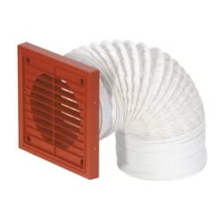 Airflow Flexible Ducting Wall Kit 125mm Terracotta Grill 3 Meter - 90000437
