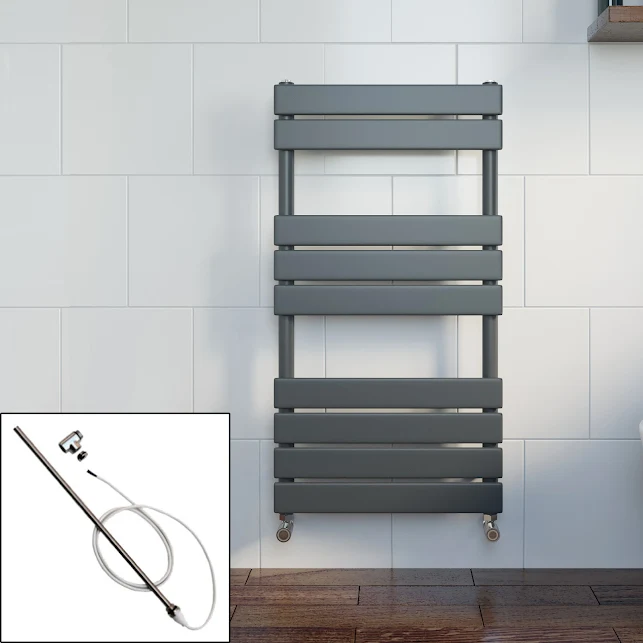 DuraTherm Dual Fuel Flat Panel Heated Towel Rail - 950 X 500mm - Manual Anthracite 3 DuraTherm Dual Fuel Flat Panel Heated Towel Rail - 950 X 500mm - Manual Anthracite