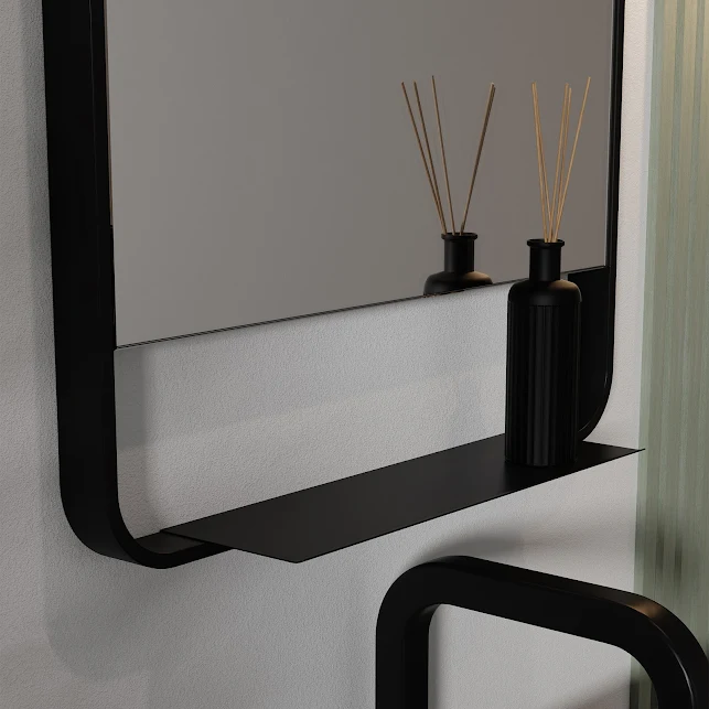 Vasari Mirror With Shelf - 550 X 1000mm Black 5 Vasari Mirror With Shelf - 550 X 1000mm Black - Image 3