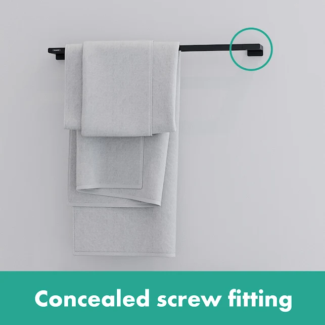 Hansgrohe AddStoris Double Towel Rail 648mm Matt Black - 41743670 5 Hansgrohe AddStoris Double Towel Rail 648mm Matt Black - 41743670 - Image 3