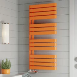 Terma Warp S Heated Towel Rail Matt Orange 1110 X 500