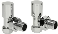 DuraTherm Chrome Angled Radiator Valves - 15mm