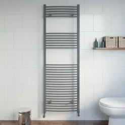 DuraTherm Curved Heated Towel Rail Anthracite - 1800 X 600mm