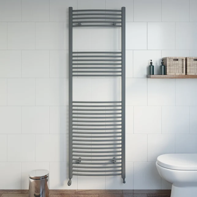 DuraTherm Curved Heated Towel Rail Anthracite - 1800 X 600mm 3 DuraTherm Curved Heated Towel Rail Anthracite - 1800 X 600mm