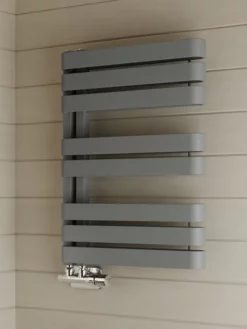 Terma Warp S Salt N Pepper Grey Heated Towel Rail 655 X 500mm