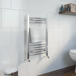 Essentials Heated Towel Rail Chrome 750 X 450mm Curved