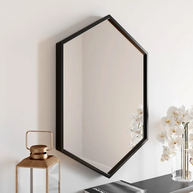 Vale Designs Hexagonal Black Framed Bathroom Mirror 750 X 500mm 3 Vale Designs Hexagonal Black Framed Bathroom Mirror 750 X 500mm
