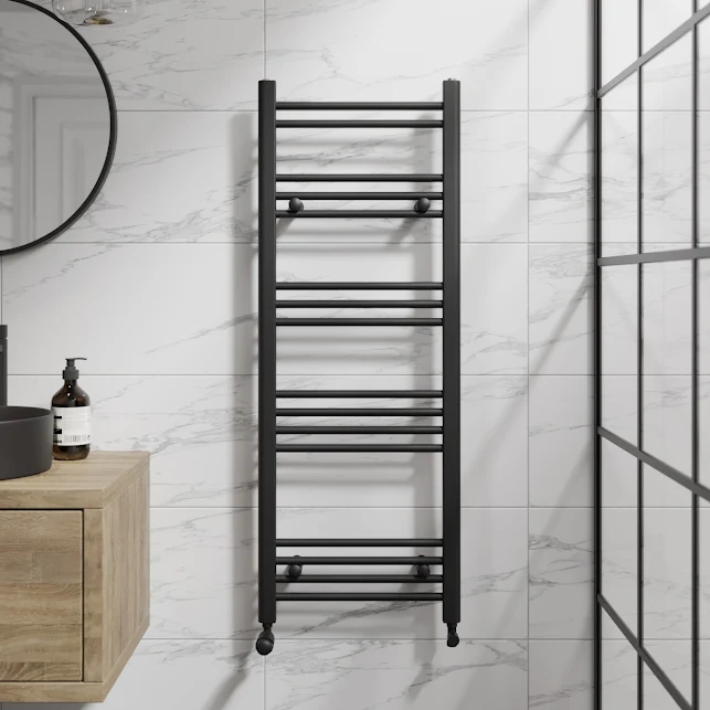 DuraTherm Heated Towel Rail Matt Black 1200 X 450mm Flat 3 DuraTherm Heated Towel Rail Matt Black 1200 X 450mm Flat
