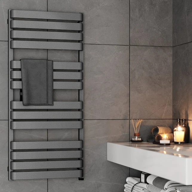 Terma Warp T One Electric Towel Rail Salt N Pepper Grey 1110 X 500mm 3 Terma Warp T One Electric Towel Rail Salt N Pepper Grey 1110 X 500mm