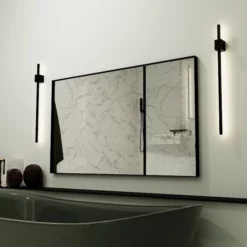 Vasari Large Rectangular Mirror - 1200 X 700mm Black