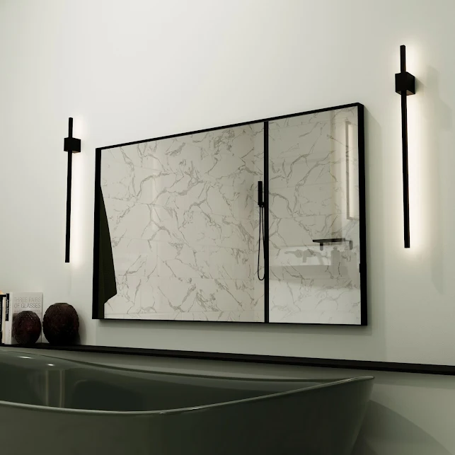 Vasari Large Rectangular Mirror - 1000 X 800mm Black 3 Vasari Large Rectangular Mirror - 1000 X 800mm Black