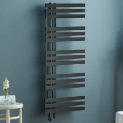 Solaro Heated Towel Rail Black 500 X 1200mm