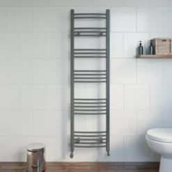 DuraTherm Curved Heated Towel Rail Anthracite - 1600 X 450mm