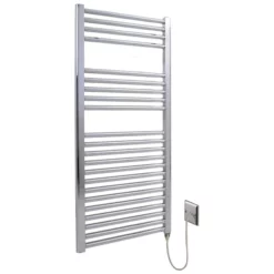 AKW Low Surface Temperature Flat Electric Heated Towel Rail Chrome - 1200 X 500mm