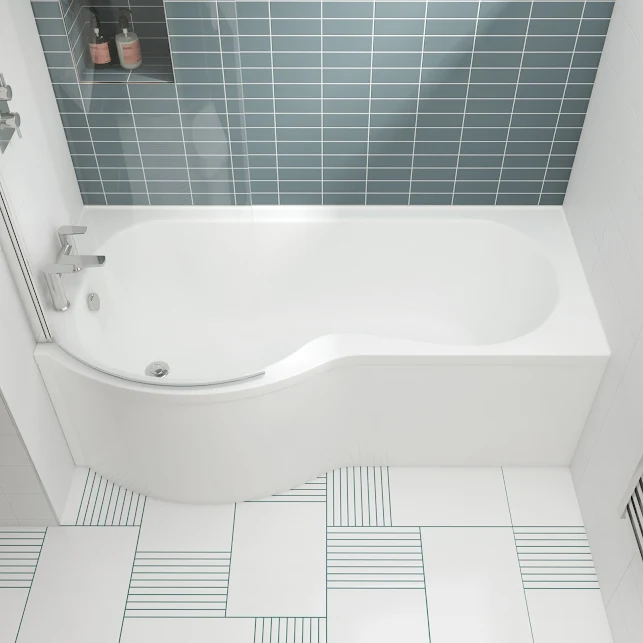 Ceramica P Shaped Shower Bath Side Panel 3 Ceramica P Shaped Shower Bath Side Panel