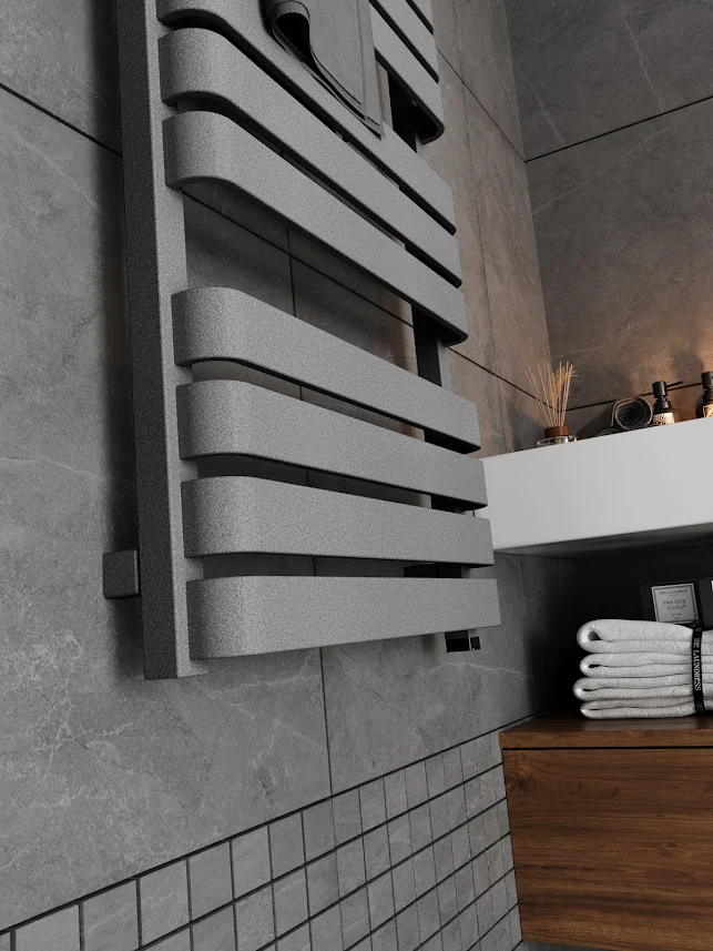 Terma Warp T One Electric Towel Rail Salt N Pepper Grey 1110 X 500mm 5 Terma Warp T One Electric Towel Rail Salt N Pepper Grey 1110 X 500mm - Image 3