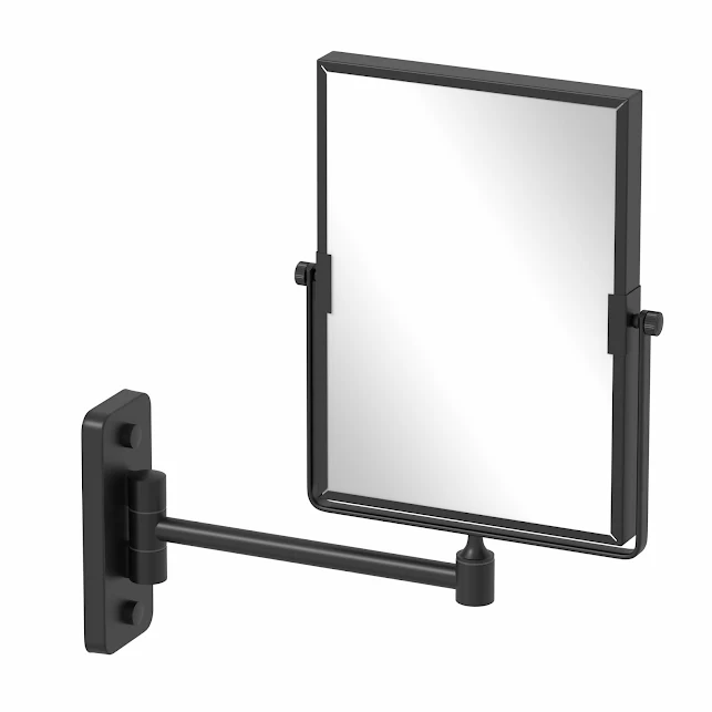 Vale Designs Wall Mounted Rectangular Shaving Mirror - Black 4 Vale Designs Wall Mounted Rectangular Shaving Mirror - Black - Image 2