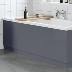 Artis Grey Gloss MDF Bath Side Panel 1700mm