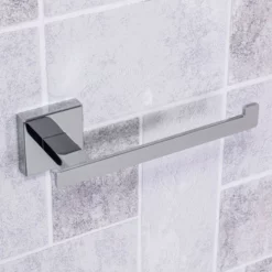 Croydex Cheadle Flexi-Fix Chrome Wall Hung Toilet Roll Holder - QM511141