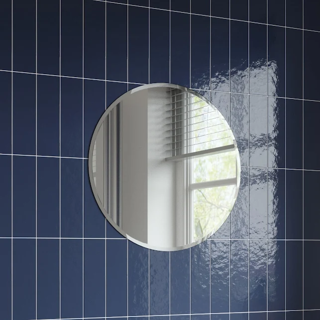 Essentials Glacies Round Frameless Bathroom Mirror 500 X 500mm 4 Essentials Glacies Round Frameless Bathroom Mirror 500 X 500mm - Image 2