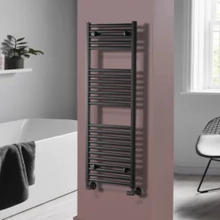 Towelrads Pisa Heated Towel Rail Black - 1200 X 400mm