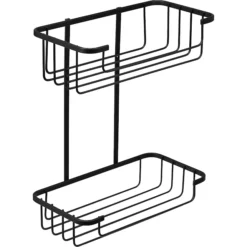 Croydex Two Tier Cosmetic Storage Basket Matt Black - QM260521