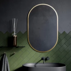 Vasari Capsule Mirror - 500 X 800mm Brushed Brass
