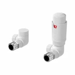 DuraTherm Corner White Thermostatic Radiator Valve Pack - 15mm