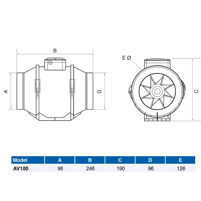Airflow Aventa Timer Controlled In-line Shower Fan And Kit With Light 100mm - 9041408 4 Airflow Aventa Timer Controlled In-line Shower Fan And Kit With Light 100mm - 9041408 - Image 2