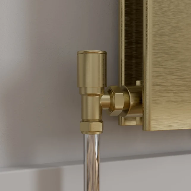 DuraTherm Angled Brushed Brass Radiator Valves - 15mm 4 DuraTherm Angled Brushed Brass Radiator Valves - 15mm - Image 2