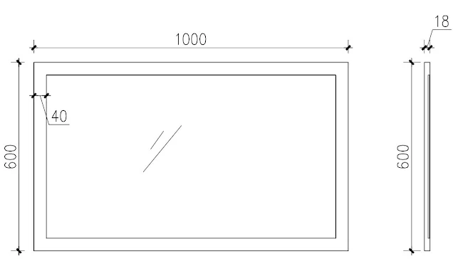 Artis Gloss White 600 X 1000mm Framed Bathroom Mirror 6 Artis Gloss White 600 X 1000mm Framed Bathroom Mirror - Image 4