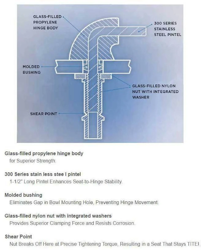 Bemis 4100 Danube Silentium Soft Close Round White Toilet Seat 8 Bemis 4100 Danube Silentium Soft Close Round White Toilet Seat - Image 6