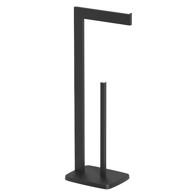 Architeckt Square Black Freestanding Toilet Roll Holder 4 Architeckt Square Black Freestanding Toilet Roll Holder - Image 2