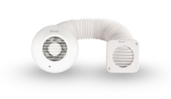 Xpelair Simply Silent Timer Controlled Round Shower Fan With Fitting Kit 100mm - DX100BT