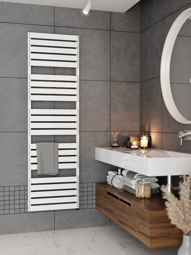 Terma Warp T One Electric Towel Rail Matt White 1695 X 500mm 4 Terma Warp T One Electric Towel Rail Matt White 1695 X 500mm - Image 2