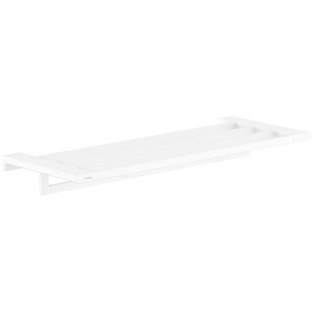 Hansgrohe AddStoris Towel Rack With Towel Holder 626mm - Matt White 2 Hansgrohe AddStoris Towel Rack With Towel Holder 626mm - Matt White