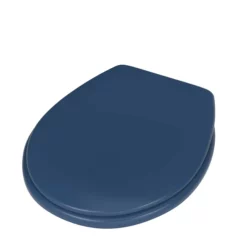 NymaCARE Dark Blue Toilet Seat With Lid And Stainless Steel Pillar Hinge - 260016/DB