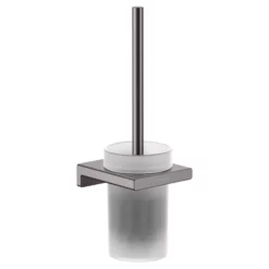 Hansgrohe AddStoris Wall Mounted Toilet Brush Holder Brushed Black - 41752340