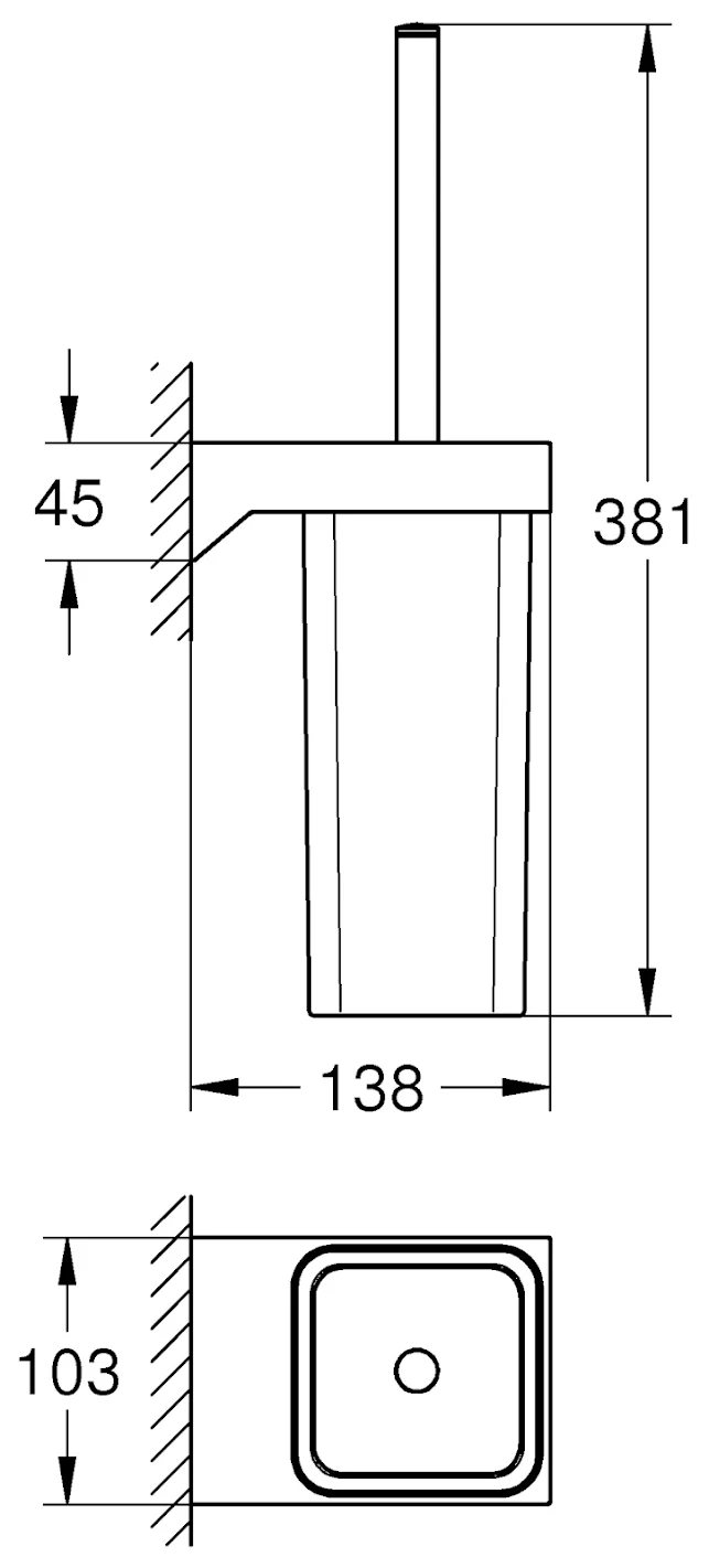 Grohe Selection Cube Toilet Brush And Holder Chrome 40857000 5 Grohe Selection Cube Toilet Brush And Holder Chrome 40857000 - Image 3